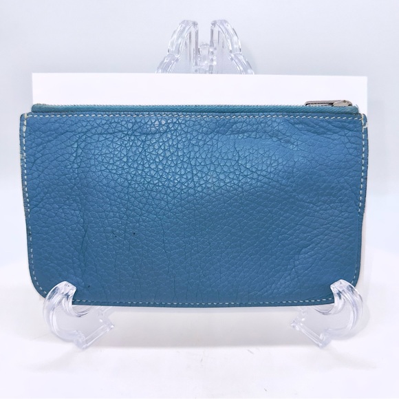 Authentic Hermes Dogon Duo Wallet with Zip Pouch in  Bleu Jean Togo Leather EUC - Picture 16 of 17